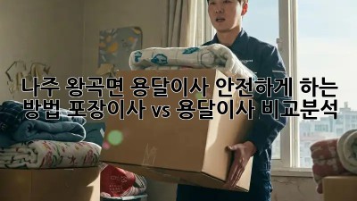 나주 왕곡면 용달이사 안전하게 하는 방법! 포장이사 vs 용달이사 비교분석